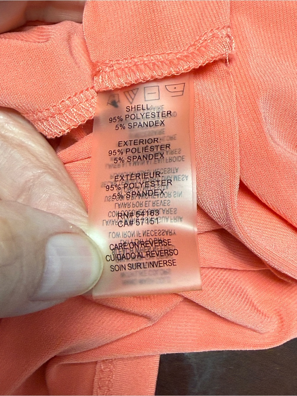 Calvin Klein Salmon Chain Neck Blouse Top Career Office Stretch Size L XL - Picture 9 of 11